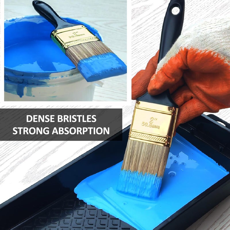 Greatandrew Great Andrew Paint Brushes, 30 PCS (2" 3" Flat & 2" Angled) Bulk Paint Brush Pack Multi use, Paint Brushes Set for Walls Fences Trim Home Furniture - Image 4