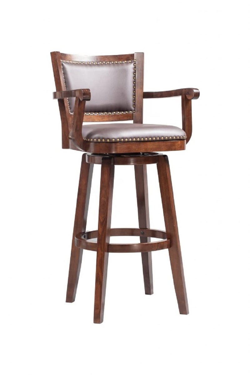 Boraam Broadmoor Extra Tall Swivel Bar Stool with Arms BrownCappuccino