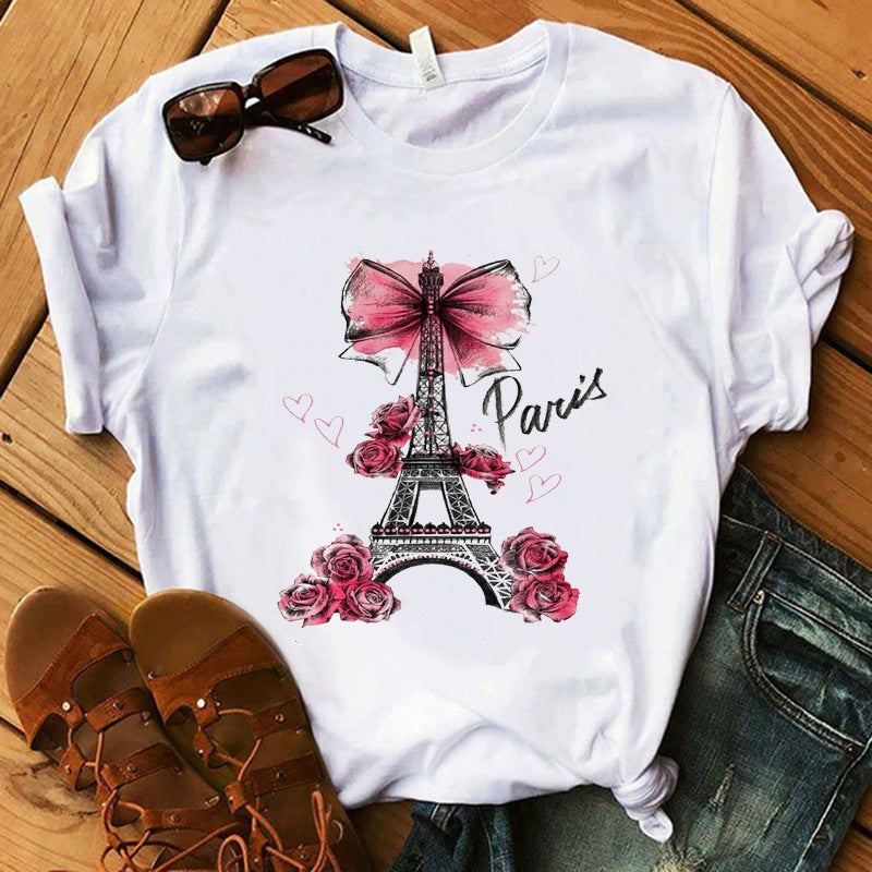 [Send on the same day] cross-border T-shirt women's short-sleeved printed T-shirt cartoon supply women's clothing - Image 1