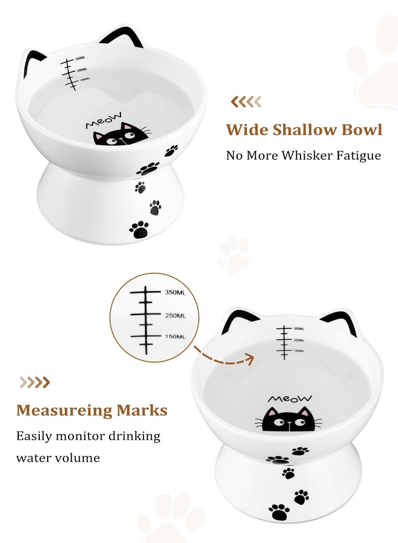 Yedio Porcelain Raised Cat Bowl, No Spill Cat Water Bowl with Anti Slip Band, Elevated Porcelain Pet Bowl Protect Pet's Spine, Large Capacity Pet Water Bowl, 15 oz, Dishwasher Safe - Image 5