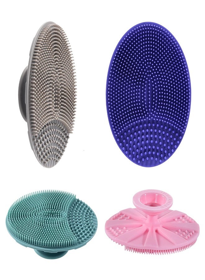 إنر نيد فرشاة تنظيف الوجه المصنوعة من السيليكون من إنر نيد، فرشاة يدوية لتقشير الوجه وإزالة الرؤوس السوداء، شعيرات ناعمة صالحة للأكل (عبوة من 4 قطع) - Image 1