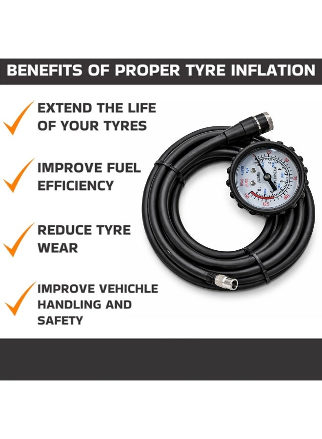 7M Tire Pressure Gauge Hose with Analog Display and Quick Connect Air Fitting – Suitable for Cars, Trucks, and Motorcycles - Image 5