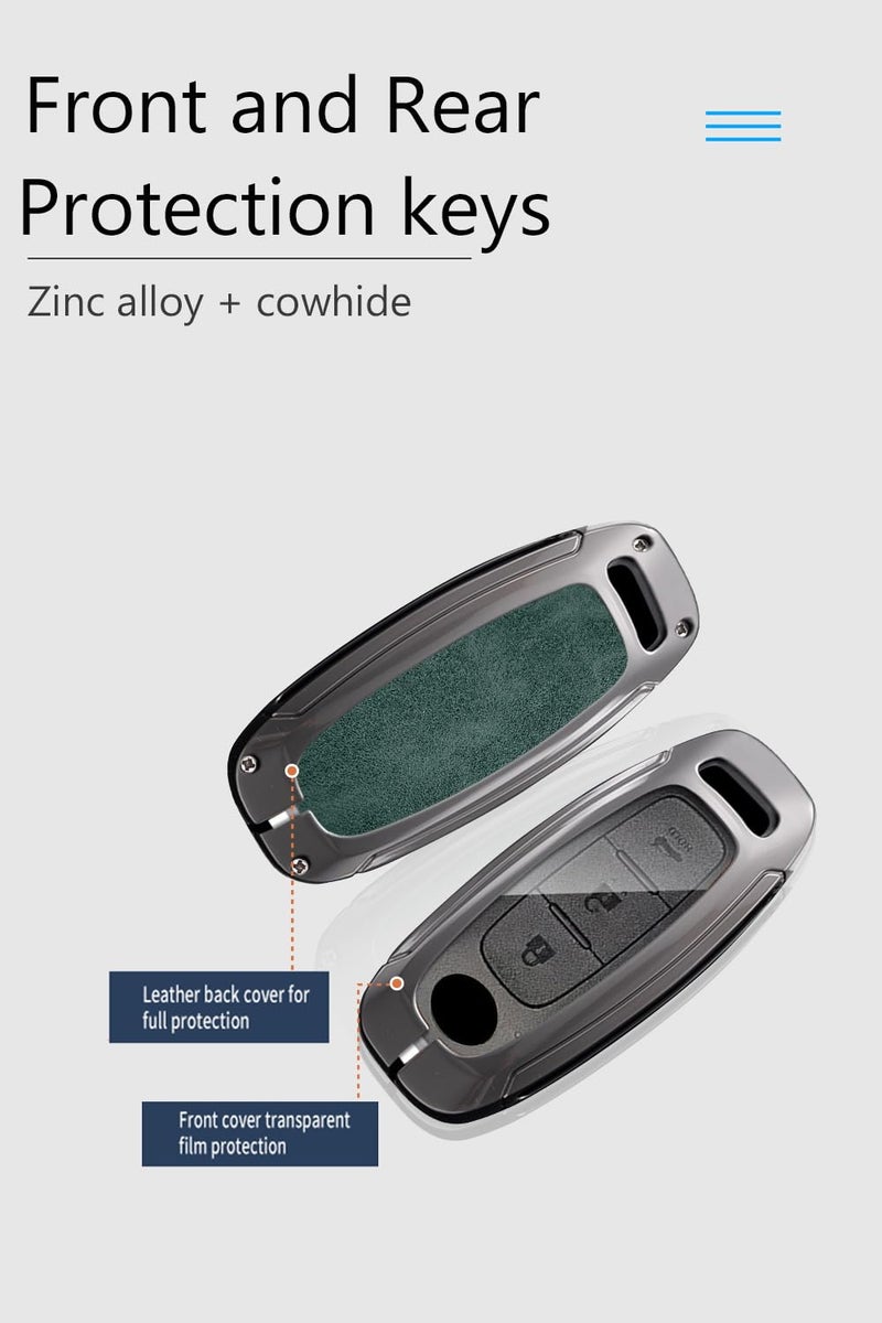 ontto Metal and Leather Key Bag Fit for Nissan 2023-up Key Fob,Solid and Durable Car Key Case for Maxima Armada Rogue Pathfinder X-Trail Versa Kicks Ariya Qashqai Teana Sentra,Brown - Image 4