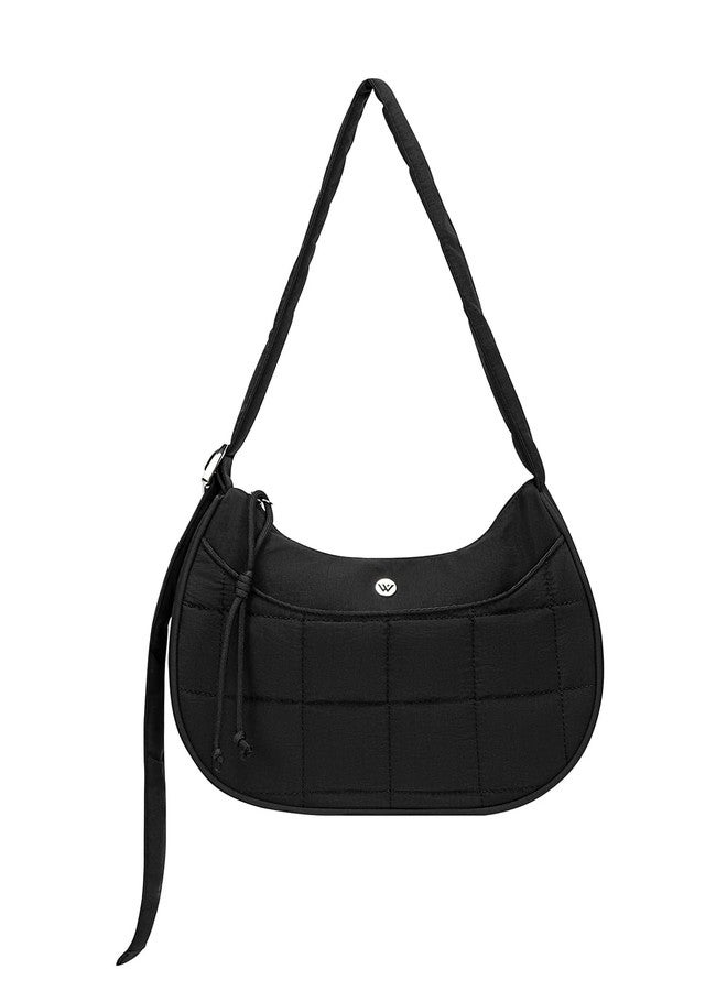 WESTBRONCO Puffer Crescent Shoulder Bags for Women Puffy Quilted Handbags, Nylon Shoulder Purse with Adjustable Strap - Image 1