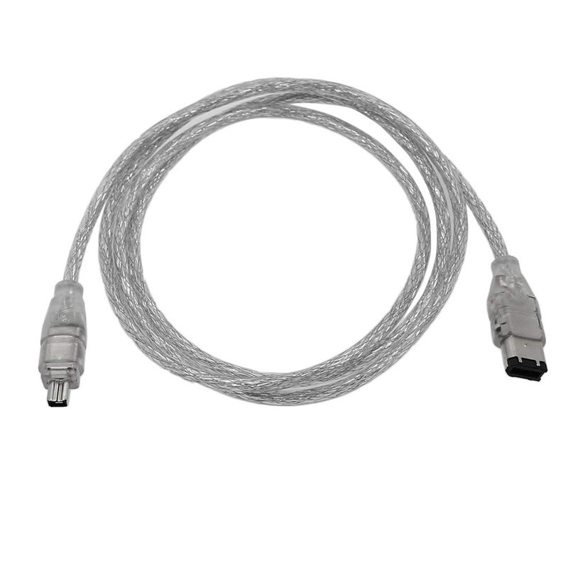 Eilumduo 2Pcs 120cm/4FT FireWire IEEE 1394 Cable/iLink 6 Pin to 4 Pin Male to Male DV Cable, Premium 4-Pin to 6-Pin FireWire Cable Cord for Computer Laptop Clear - Image 1