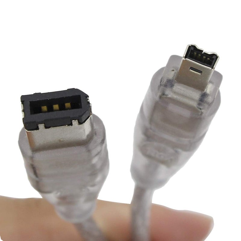 Eilumduo 2Pcs 120cm/4FT FireWire IEEE 1394 Cable/iLink 6 Pin to 4 Pin Male to Male DV Cable, Premium 4-Pin to 6-Pin FireWire Cable Cord for Computer Laptop Clear - Image 2
