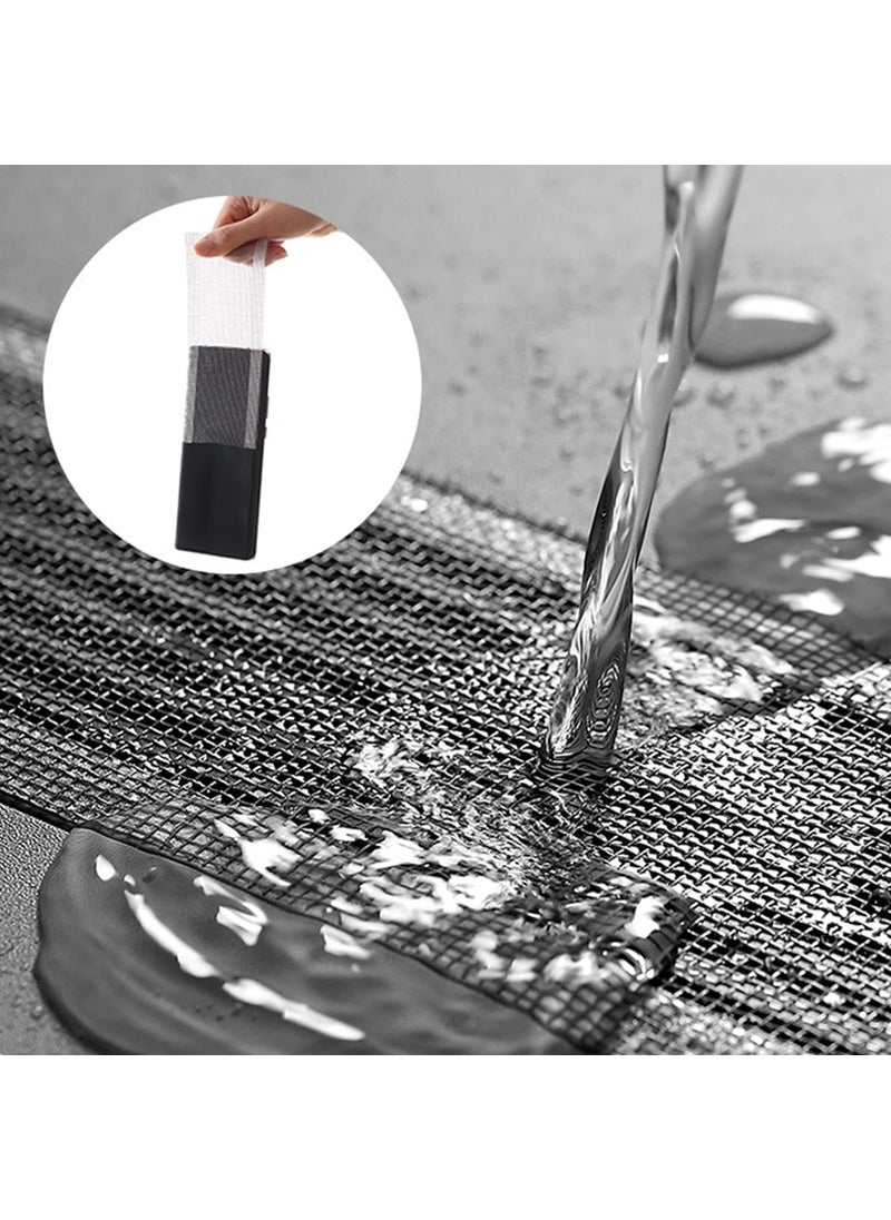 ZUMIE ZUMIE Sink Hair Trap Sticker Disposable Hair Catcher Shower Drain Mesh Stickers Cutable Shower Drain Cover Hair Catcher for Any Length Hair Stopper for Linear Shower Drain with Removal Tool  - Image 4