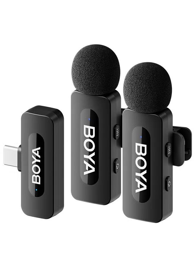 BOYA BY-V20 wireless microphone Noise Cancellation Lavalier Microphone Mini Mic 100M Transmission microphone for Vlogging TikTok YouTube Content Creators Live Streaming Interview Recording iPhone Android Smartphones Action DSLR Camera Laptop PC - Image 1