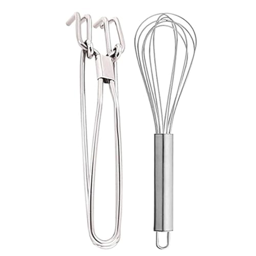 Brunchy Stainless Steel Pakad/Tong Lifter & Small Whisk Set | Heat Resistant, Rust-Proof, Durable Kitchen Tools for Cooking & Serving - Image 1