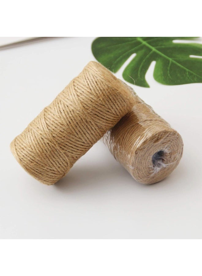 Natural Jute Twine 100 m Length 3 Ply Garden String Brown 2 mm Thickness for Decoration Floristry DIY Crafts Bundling Wrapping 1 Roll - Image 3