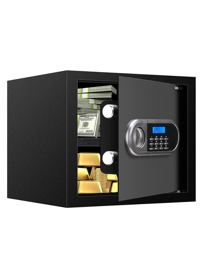Safety Tech Safe with digital screen, movable internal shelf and powerful alarm, size 30*38*30cm  - Image 1