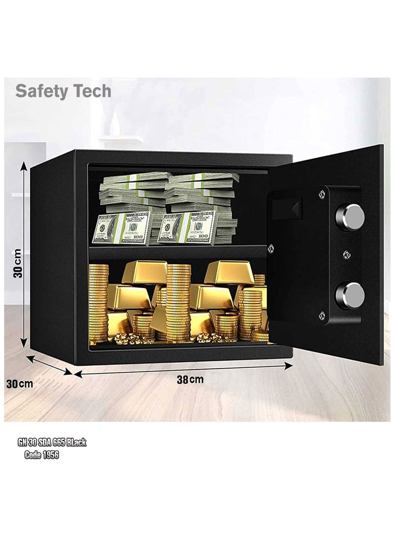 Safety Tech Safe with digital screen, movable internal shelf and powerful alarm, size 30*38*30cm  - Image 5