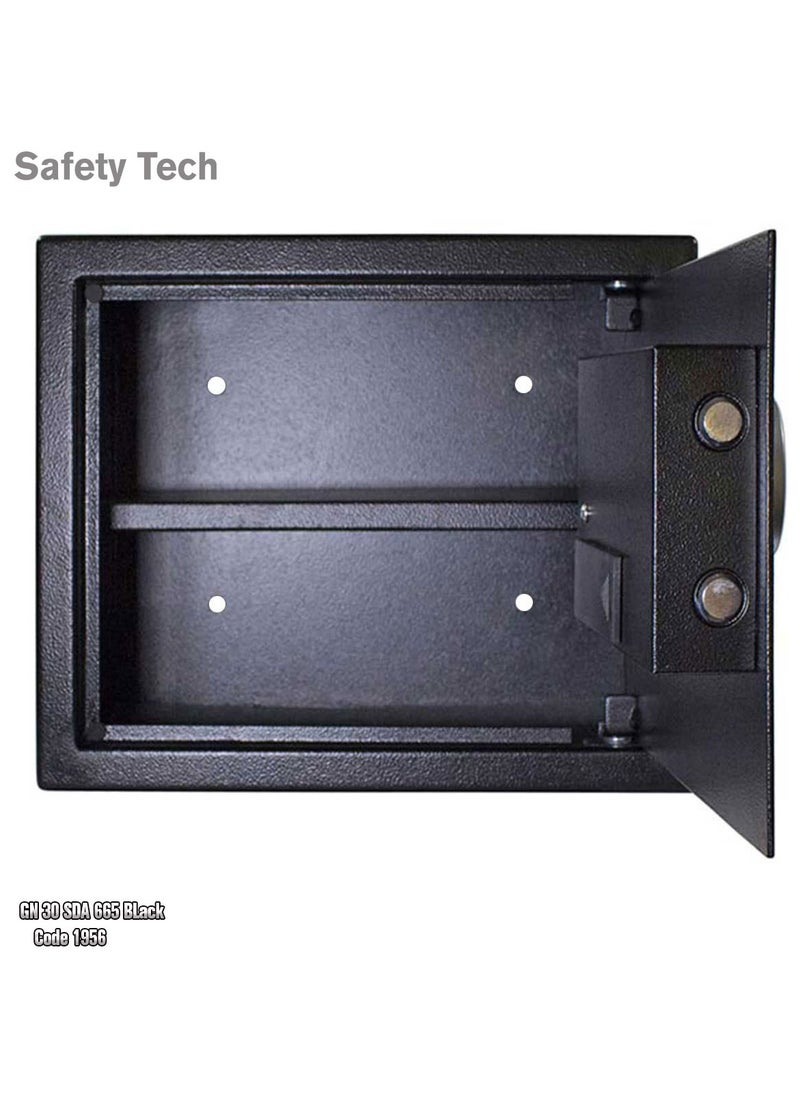 Safety Tech Safe with digital screen, movable internal shelf and powerful alarm, size 30*38*30cm  - Image 3