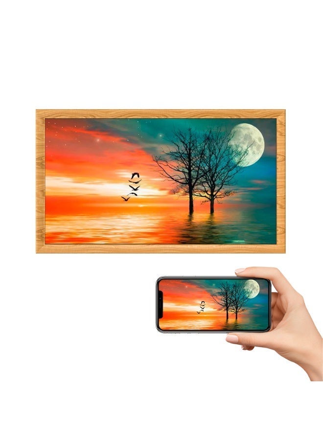 COOLHAWK Digital Photo Frame - 21.5 Inch FHD Extra Large Digital Picture Frame Touchscreen, 1GB+8GB FHD IPS Bluetooth WiFi Digital Photo Frame Remote, Share Photo/Video via Apps, Email, Auto-Rotate,Wood Pattern - Image 2