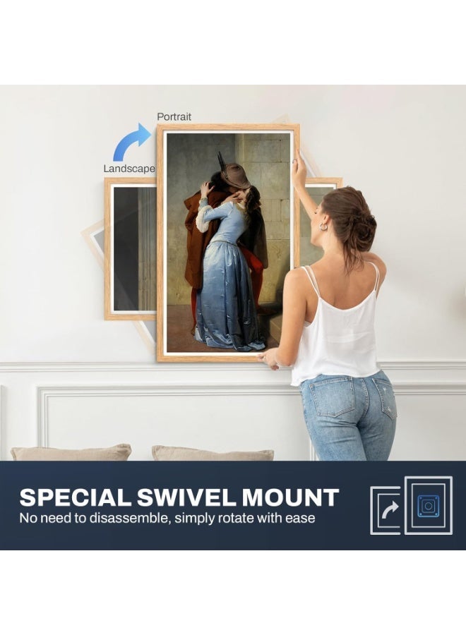 COOLHAWK Digital Photo Frame - 21.5 Inch FHD Extra Large Digital Picture Frame Touchscreen, 1GB+8GB FHD IPS Bluetooth WiFi Digital Photo Frame Remote, Share Photo/Video via Apps, Email, Auto-Rotate,Wood Pattern - Image 5