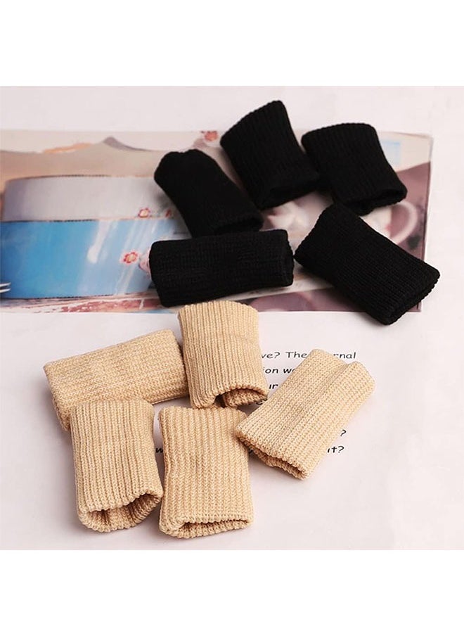 20 Pieces Finger Sleeves, Support Protector Breathable Elastic Finger Tape for Pain Relief Arthritis Trigger Finger Sports Basketball Baseball (Black+Skin Tone)