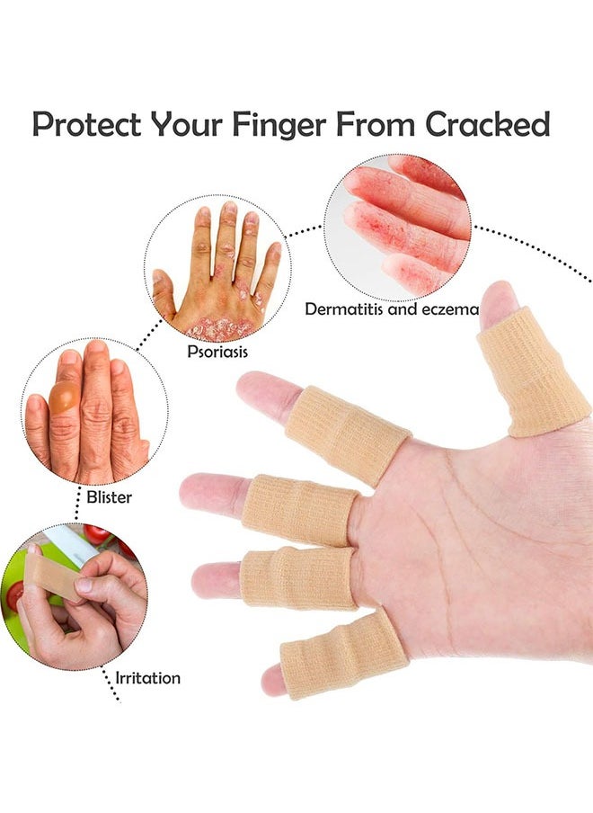 20 Pieces Finger Sleeves, Support Protector Breathable Elastic Finger Tape for Pain Relief Arthritis Trigger Finger Sports Basketball Baseball (Black+Skin Tone)
