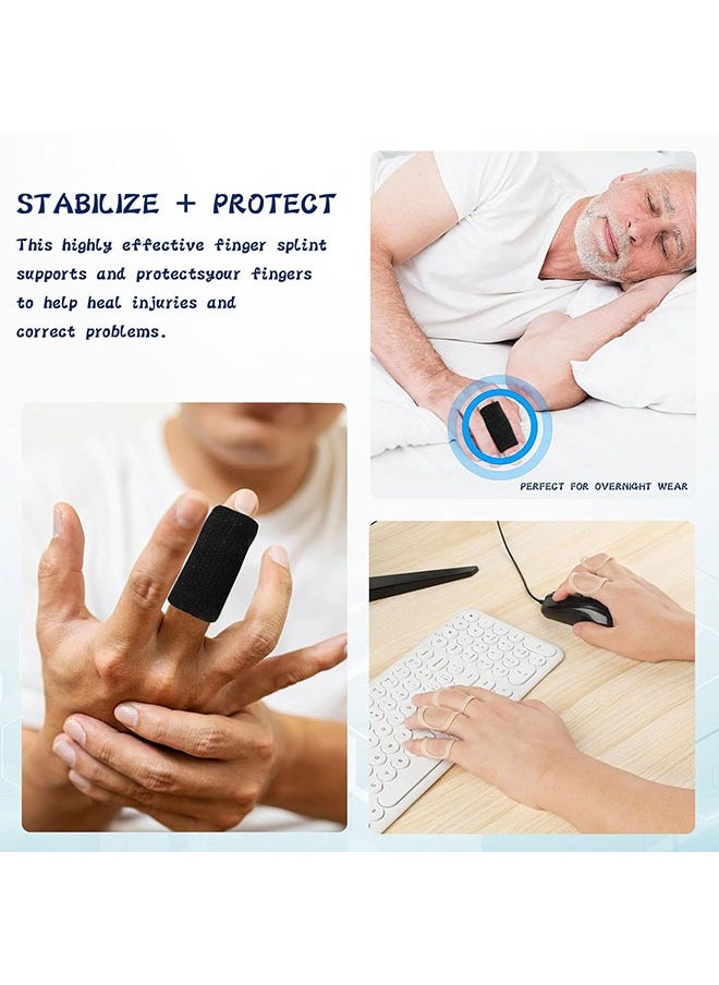 20 Pieces Finger Sleeves, Support Protector Breathable Elastic Finger Tape for Pain Relief Arthritis Trigger Finger Sports Basketball Baseball (Black+Skin Tone)