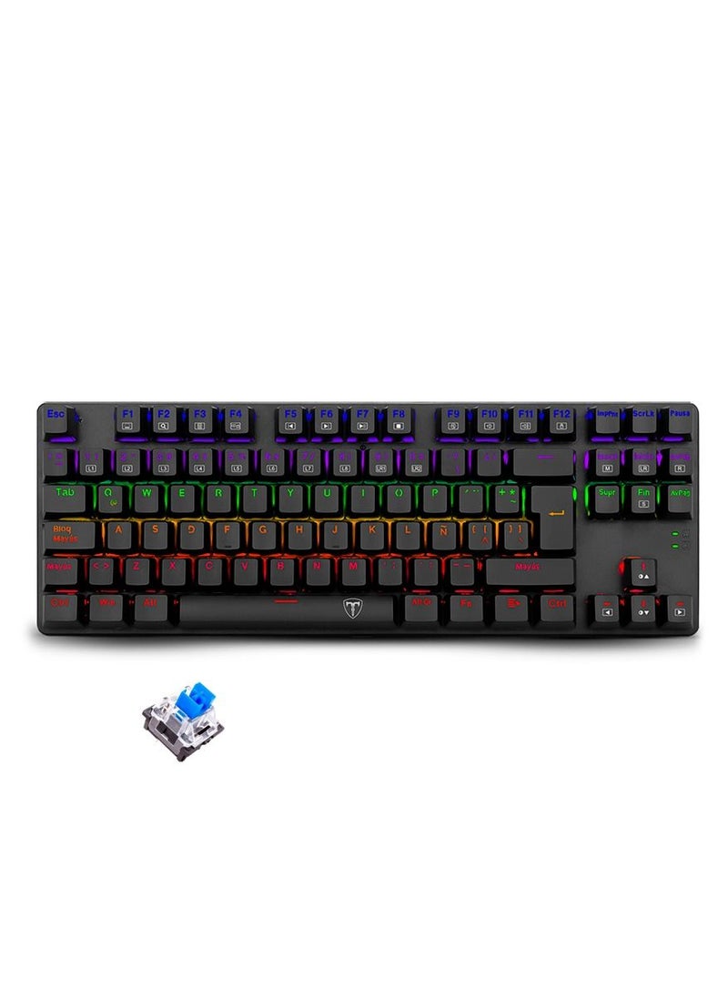 تي-داجر - T-DAGGER TGK313 لوحة مفاتيح الألعاب الميكانيكية BORA Rainbow TKL | التبديل الأزرق - Image 1