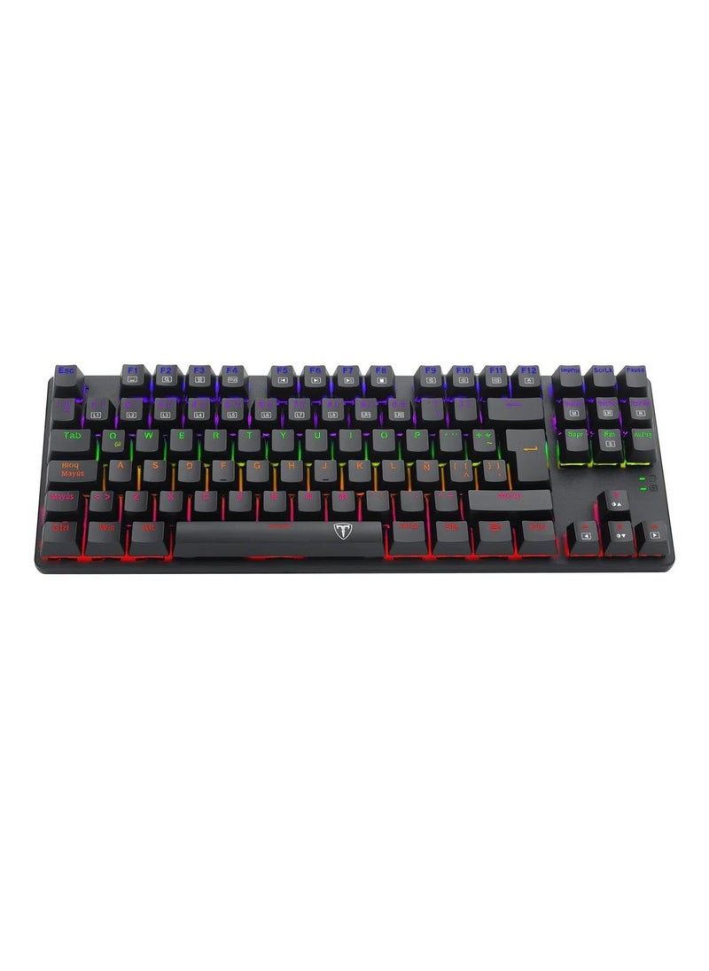 تي-داجر - T-DAGGER TGK313 لوحة مفاتيح الألعاب الميكانيكية BORA Rainbow TKL | التبديل الأزرق - Image 1