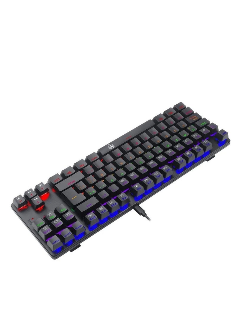 تي-داجر - T-DAGGER TGK313 لوحة مفاتيح الألعاب الميكانيكية BORA Rainbow TKL | التبديل الأزرق - Image 1