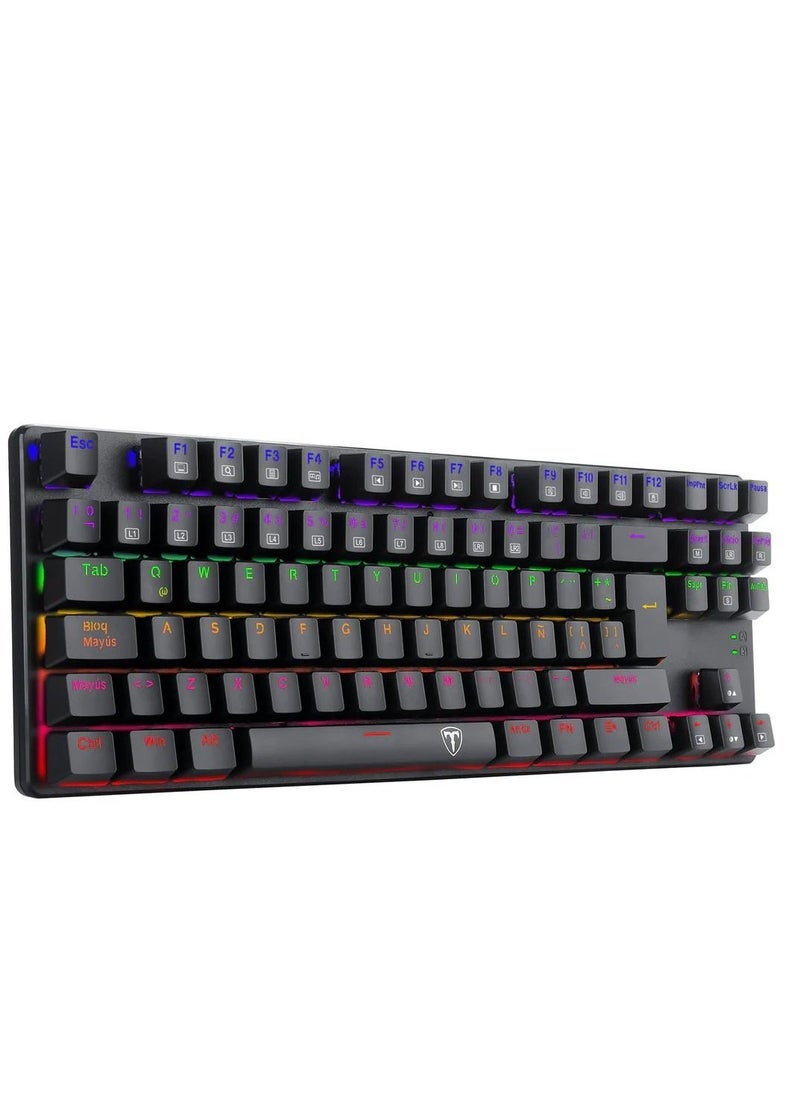 تي-داجر - T-DAGGER TGK313 لوحة مفاتيح الألعاب الميكانيكية BORA Rainbow TKL | التبديل الأزرق - Image 1
