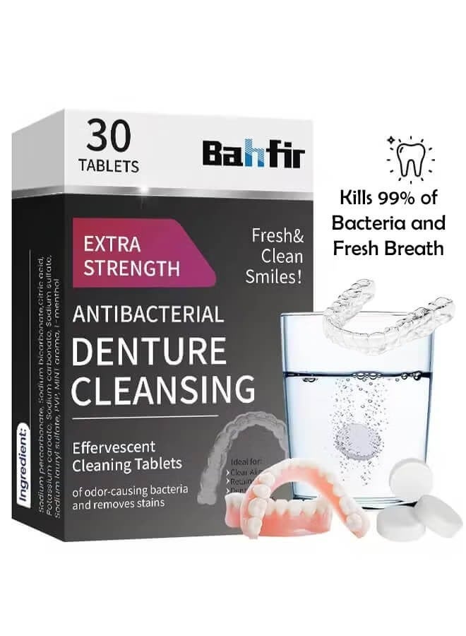 Bahfir Retainer Brite - Retainer Cleaner Tablets for Invisalign, Mouth Guard Cleaner, Night Guard Cleaner and More, Cleaning Tablets for Ultrasonic Cleaners, 30 Tablets - 1 Month Supply - Image 1