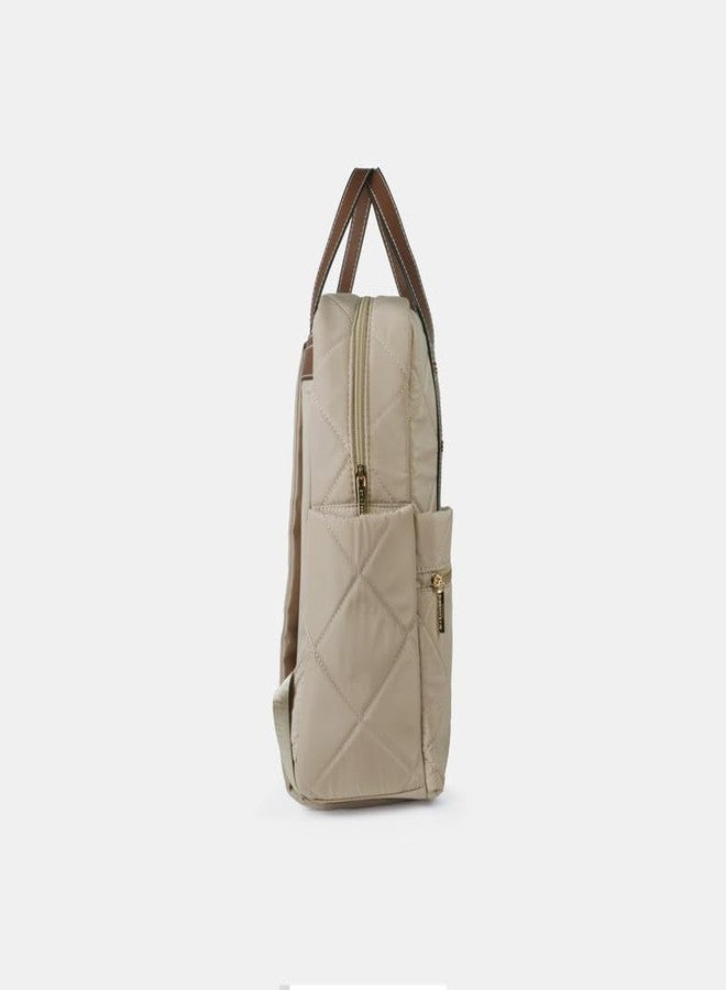 Accessorize London Women's Cream Elara Quilted Backpack | water-resistant Backpack with Detachable Sling Strap | Stylish Casual & Travel Handbag | Nylon Bag - Image 5