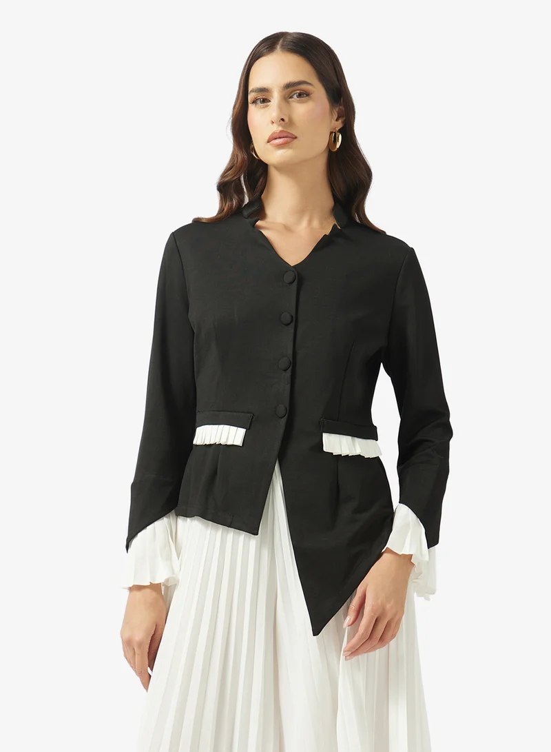 ELLA Color Block Top & Pleated Pant Set