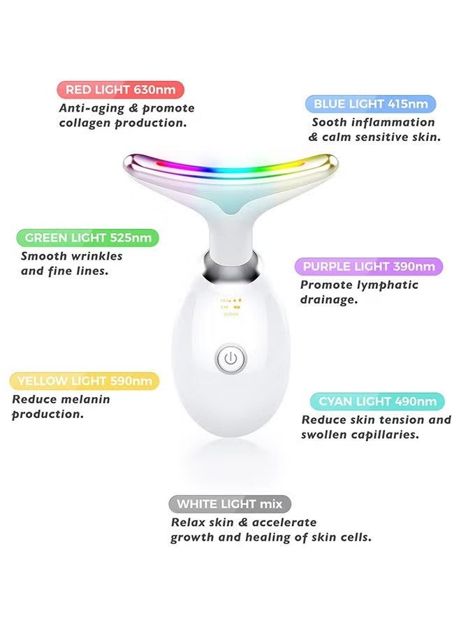 Dougez Face Massager, Face Beauty Device, Facial Lifting Therapy Machine EMS Face Massager Anti Wrinkle Skin Tightening Reduce Double Chin Skin Care Tools 7 Colour Modes - Image 2