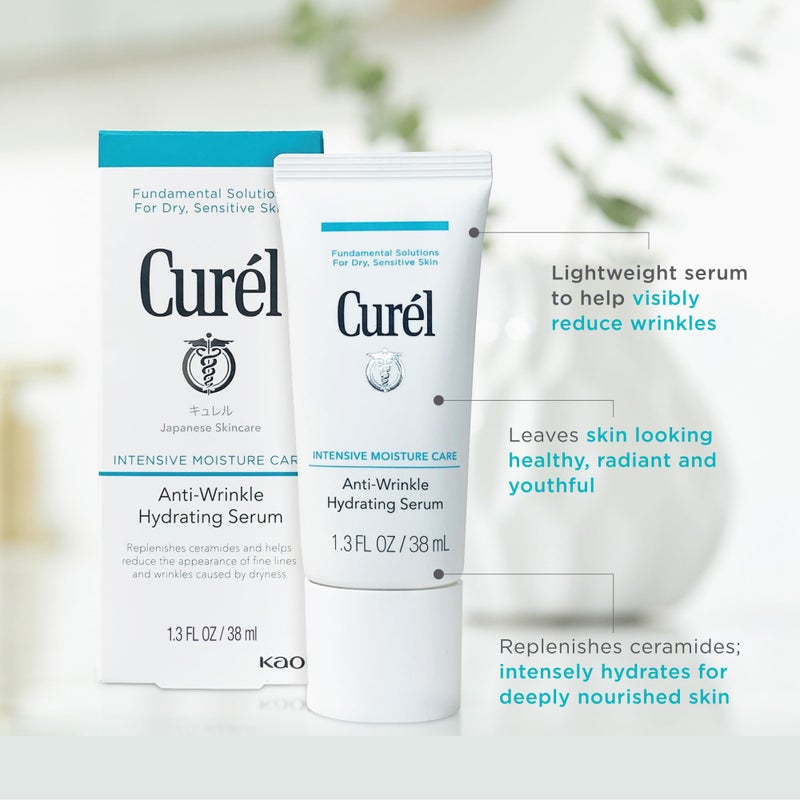 Curel Japanese Skin Care, Anti-Wrinkle Hydrating Serum, Lightweight Serum, Fragrance Free & Colorant Free, For Sensitive Skin, 1.3 Oz - Image 4