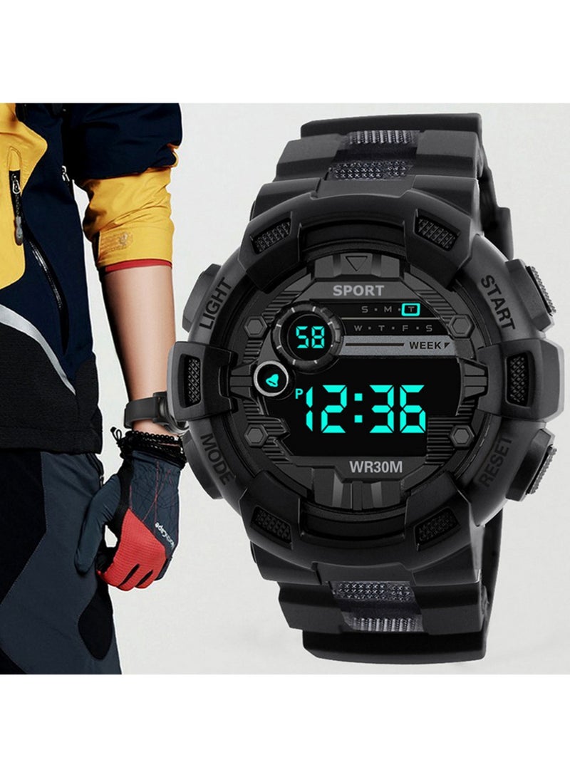 YOUGE Men's Waterproof Analog Digital Wristwatch and Sport Wrist Watch - Black - Image 1