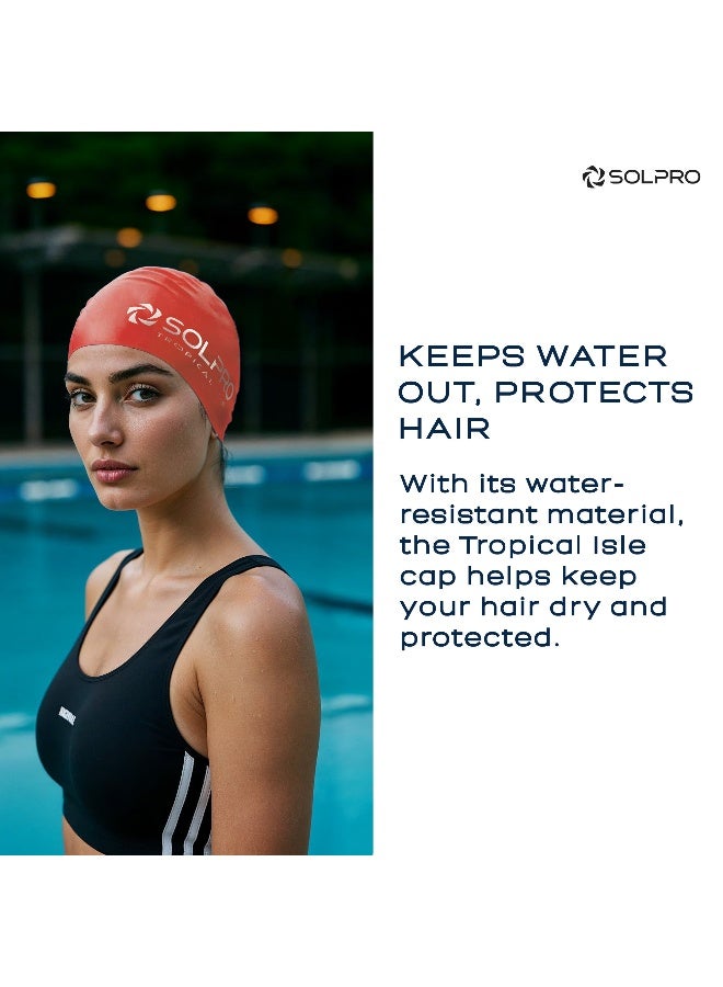 SOLPRO Tropical Isle Swimming Cap (Red) - Image 3