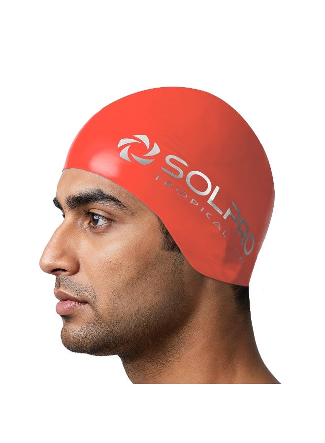SOLPRO Tropical Isle Swimming Cap (Red) - Image 1