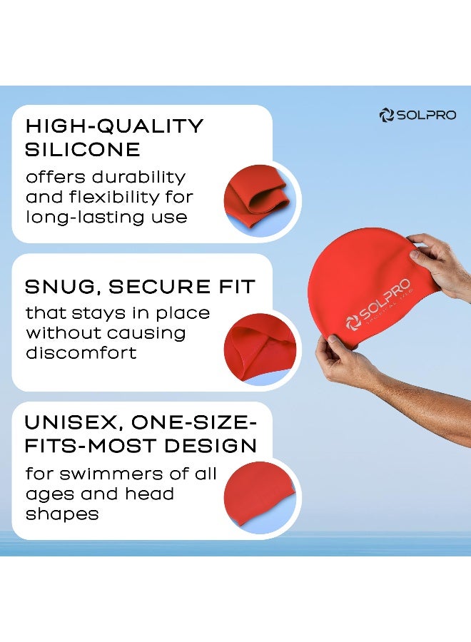 SOLPRO Tropical Isle Swimming Cap (Red) - Image 4
