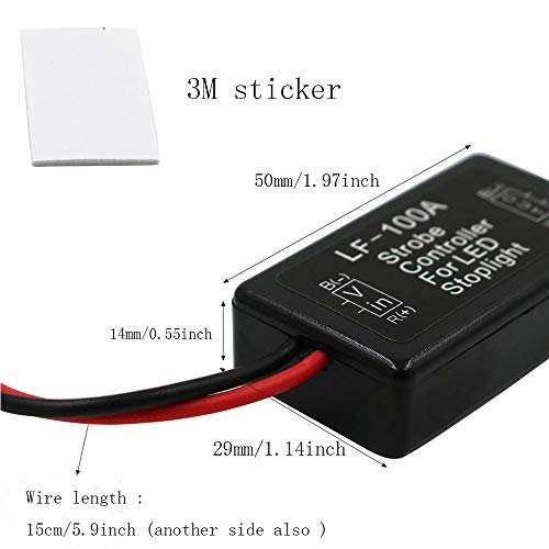 YSY 2PCS LF-100A Flash Strobe Controller Auto Car Flasher Module for LED Brake Light Tail Stop Light 12V (LF-100A) - Image 4