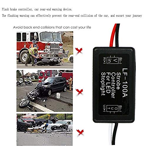 YSY 2PCS LF-100A Flash Strobe Controller Auto Car Flasher Module for LED Brake Light Tail Stop Light 12V (LF-100A) - Image 2