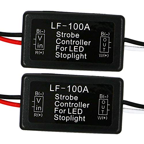 YSY 2PCS LF-100A Flash Strobe Controller Auto Car Flasher Module for LED Brake Light Tail Stop Light 12V (LF-100A) - Image 1