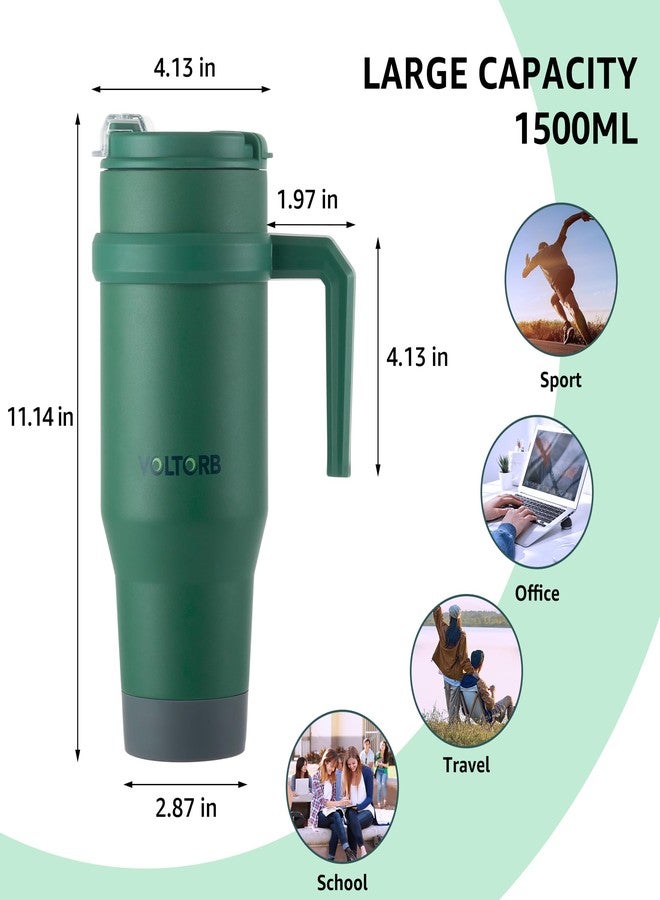 VOLTORB 40Oz Stainless Steel Thermos Portable for Car, With Straw and Wide Mouth Lid, Vacuum Insulated, Leakproof, Hot and Cold Beverage Container, Reusable for Travel, Camping - Image 5
