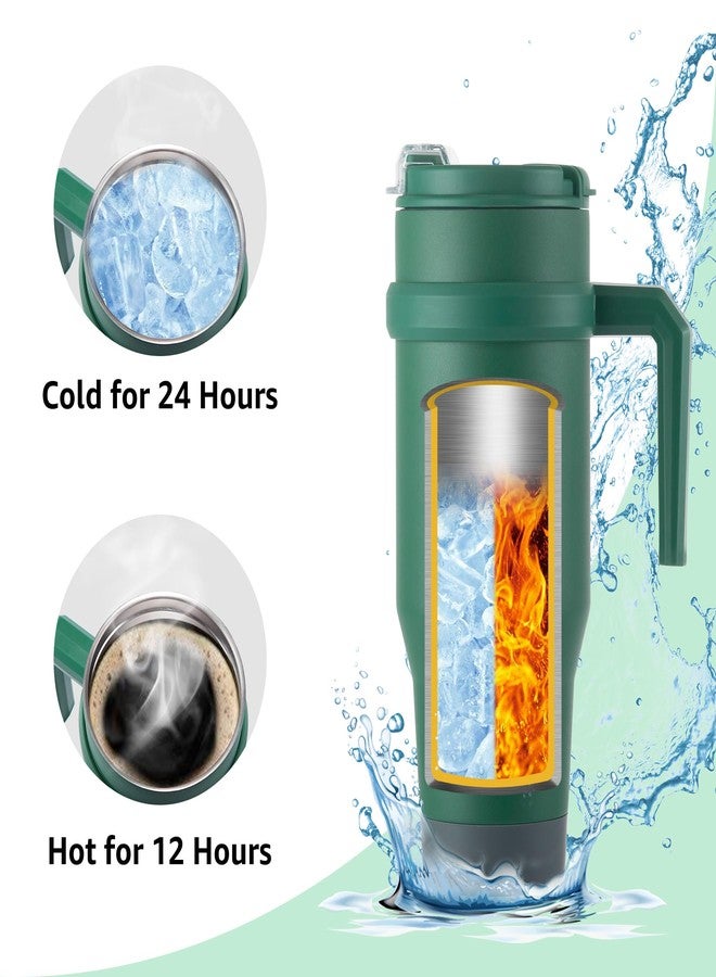 VOLTORB 40Oz Stainless Steel Thermos Portable for Car, With Straw and Wide Mouth Lid, Vacuum Insulated, Leakproof, Hot and Cold Beverage Container, Reusable for Travel, Camping - Image 4