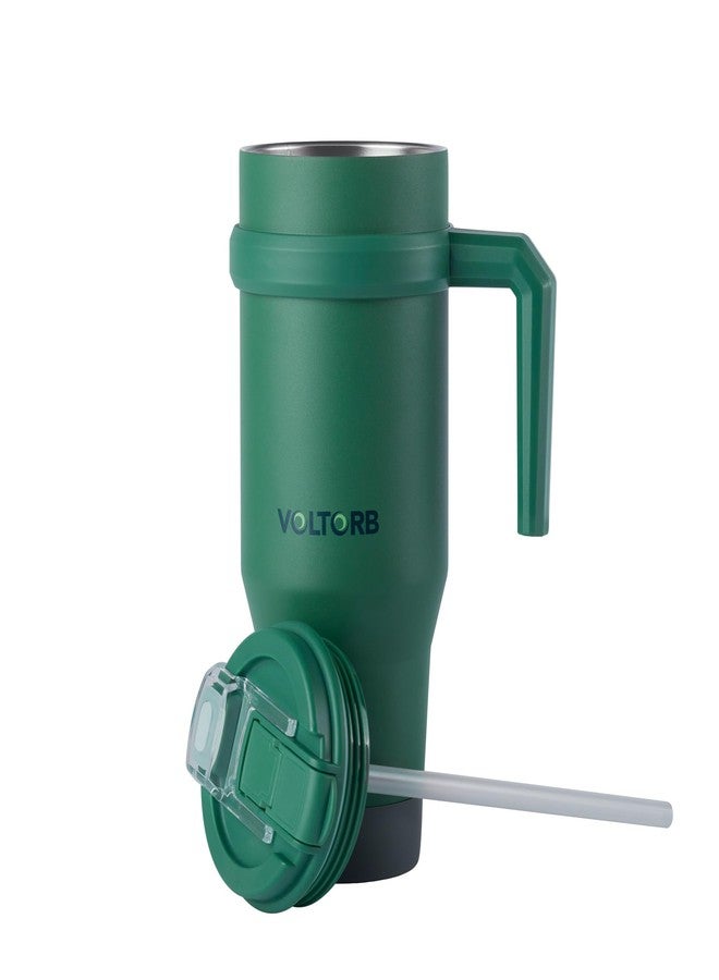 VOLTORB 40Oz Stainless Steel Thermos Portable for Car, With Straw and Wide Mouth Lid, Vacuum Insulated, Leakproof, Hot and Cold Beverage Container, Reusable for Travel, Camping - Image 1