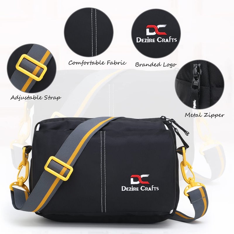 Dezire Crafts Sling Stylish Cross Body Travel Office Business Messenger Shoulder Bag with Multi-Pocket Zip Closure and Adjustable Straps for Men & Women (DC SLING BAGS 619) - Image 2