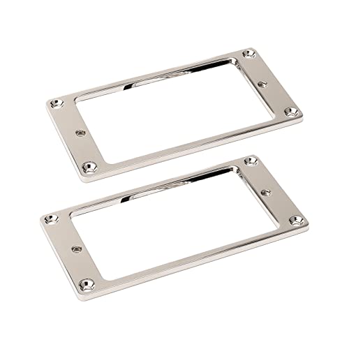 JIUWU Metal Flat Electric Guitar Humbucker Pickup Ring, Frame Mounting Ring, Bridge Neck Pickups Cover Frame Replacement Part, Pack of 2 - Image 1