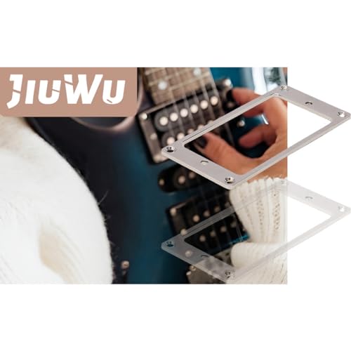 JIUWU Metal Flat Electric Guitar Humbucker Pickup Ring, Frame Mounting Ring, Bridge Neck Pickups Cover Frame Replacement Part, Pack of 2 - Image 4