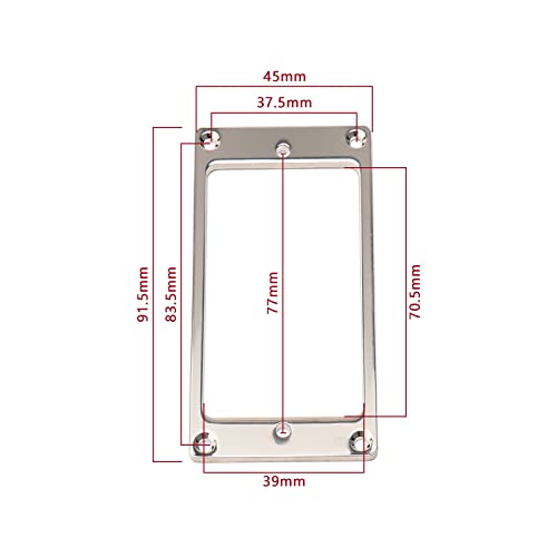 JIUWU Metal Flat Electric Guitar Humbucker Pickup Ring, Frame Mounting Ring, Bridge Neck Pickups Cover Frame Replacement Part, Pack of 2 - Image 3