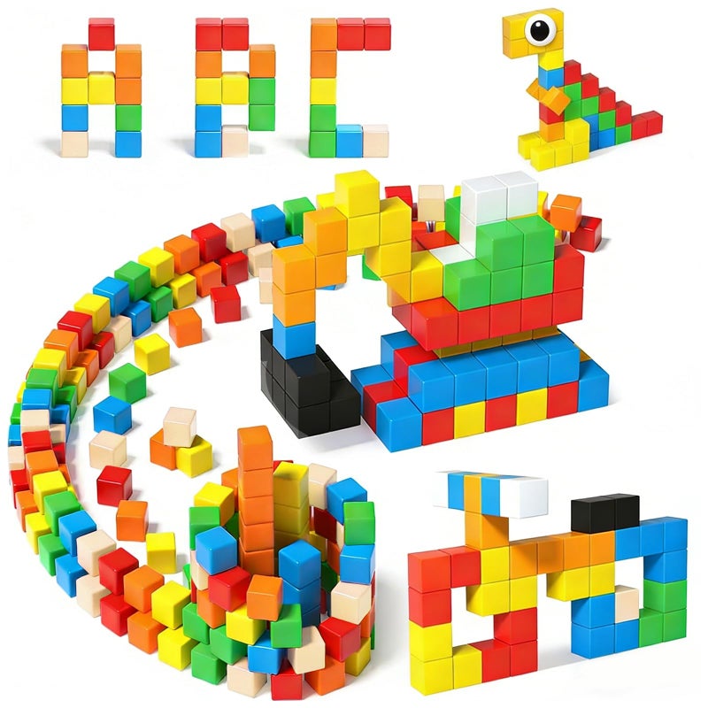 Annexfun 56PCS Magnetic Blocks for ToddlersMagnetic Building Blocks CubesMontessori Preschool STEM Sensory Toys for Kids Ages 3 Boys Girls Birthday 1IN - Image 3
