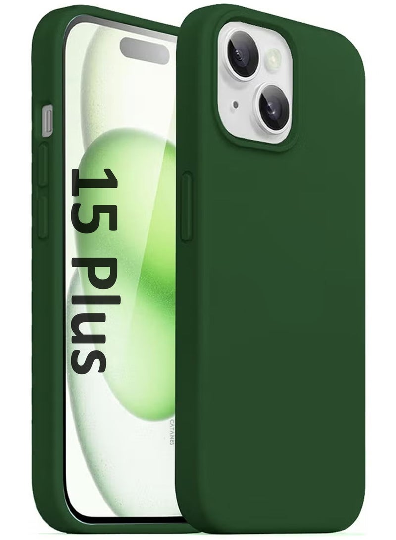 CATANES iPhone 15 Plus Case Silicone Case Cover Durable and Anti Scratch Back Cover Green - Image 1