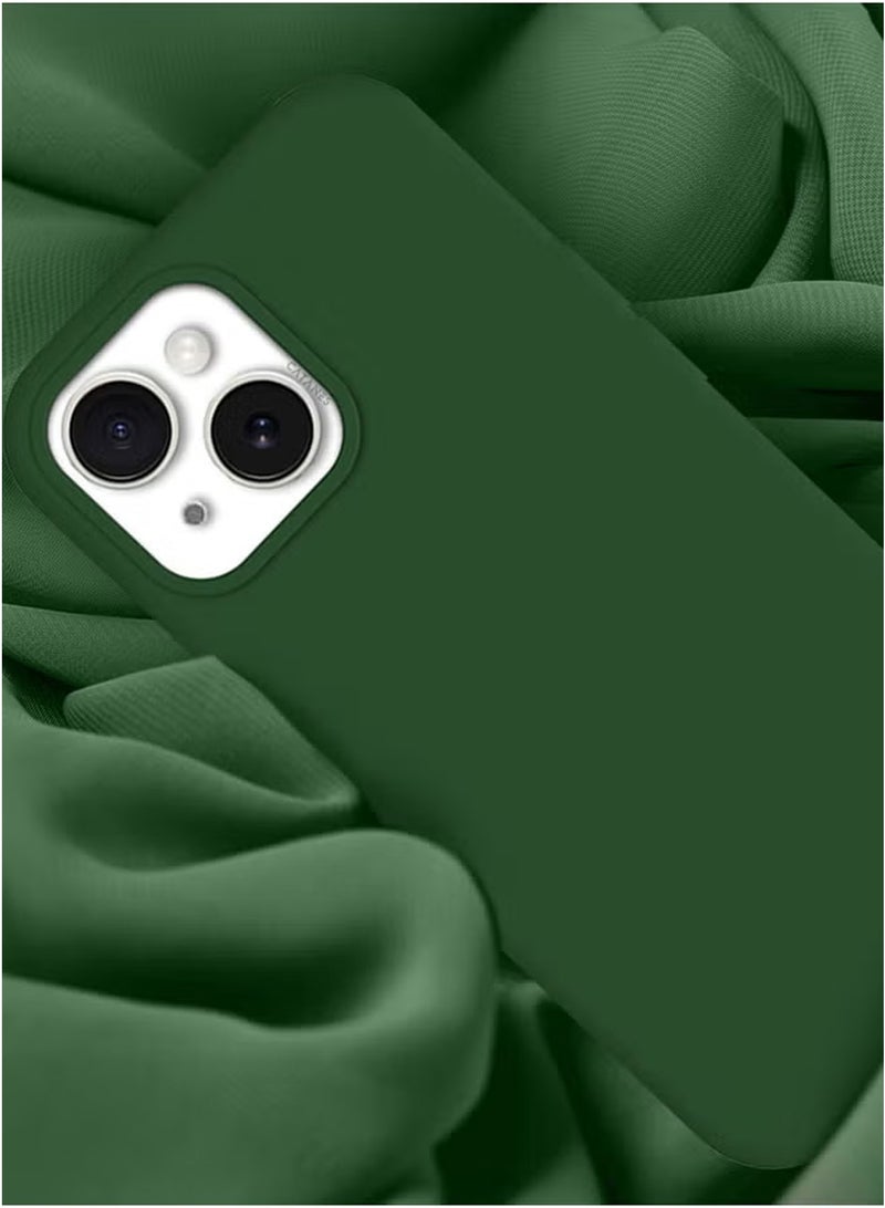 CATANES iPhone 15 Plus Case Silicone Case Cover Durable and Anti Scratch Back Cover Green - Image 3