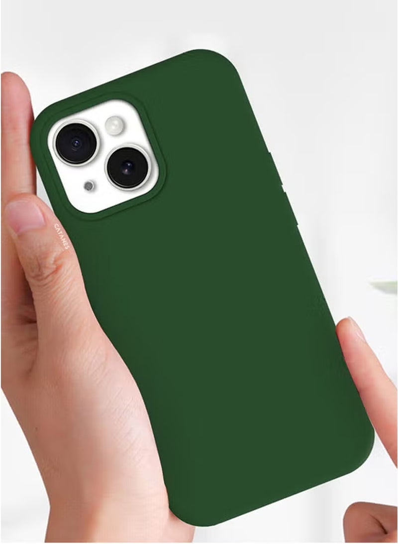 CATANES iPhone 15 Plus Case Silicone Case Cover Durable and Anti Scratch Back Cover Green - Image 5