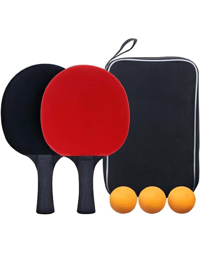 UNUNS Ping Pong Paddle Set,Professional Table Tennis Paddles Kit For 2 Player-2 Table Tennis Rackets,3 Ping Pong Balls And Portable Case,Ping Pong Rackets For Kids Adults Home Indoor Outdoor Play  - Image 1